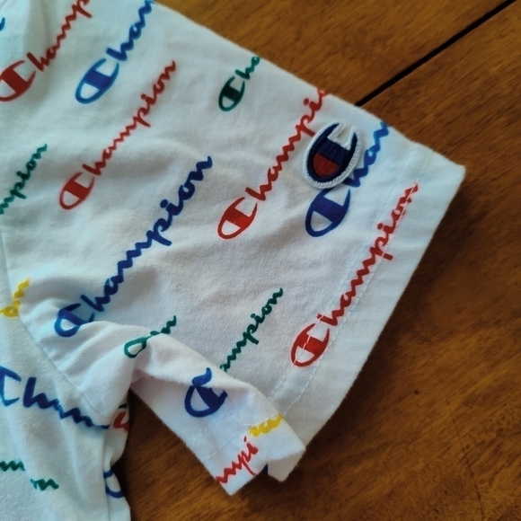 Champion All Over Logo Kids Tee T-Shirt Colorful Casual Youth Kids Boys Size XL - Picture 4 of 6
